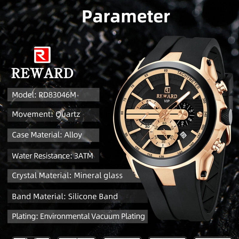 REWARD  Chronograph Sport Watch – Premium Silicone Band