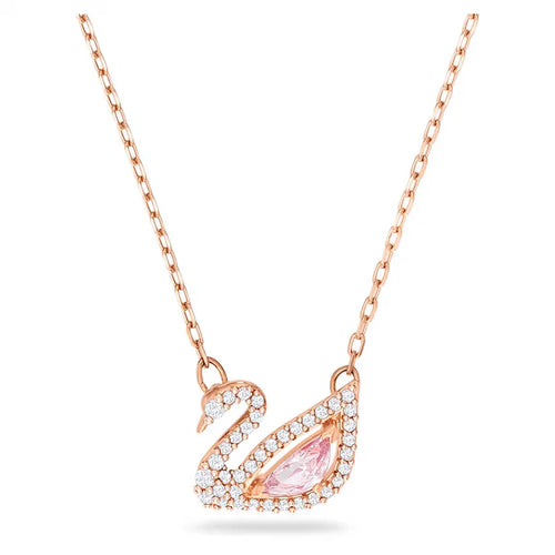 Iconic Swan Pendant Necklace Rose Pink