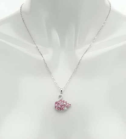 Swan Necklace Rose Pink