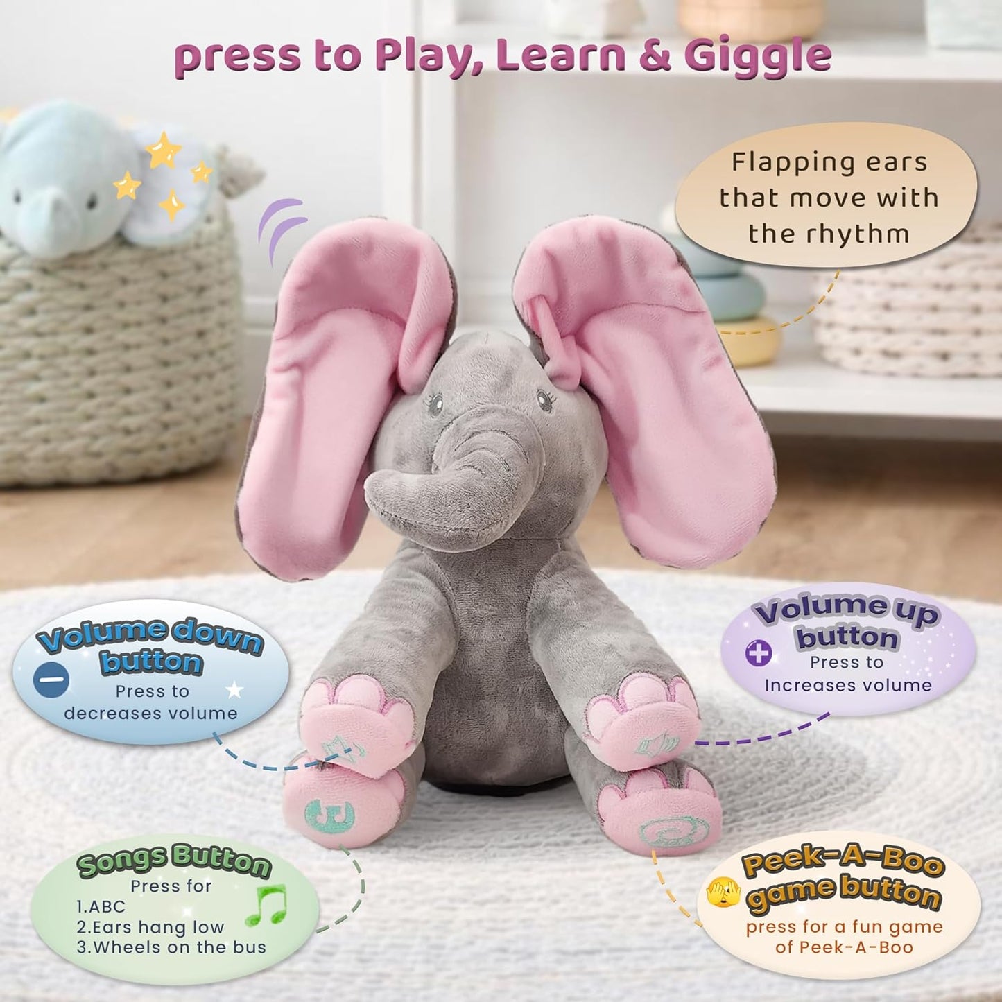 Animated Singing Elephant Plush Toy