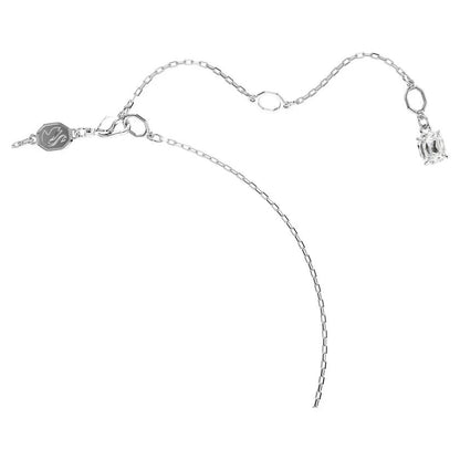 Swarovski Swan Pendant Necklace – Black & White Mixed Metal Elegance